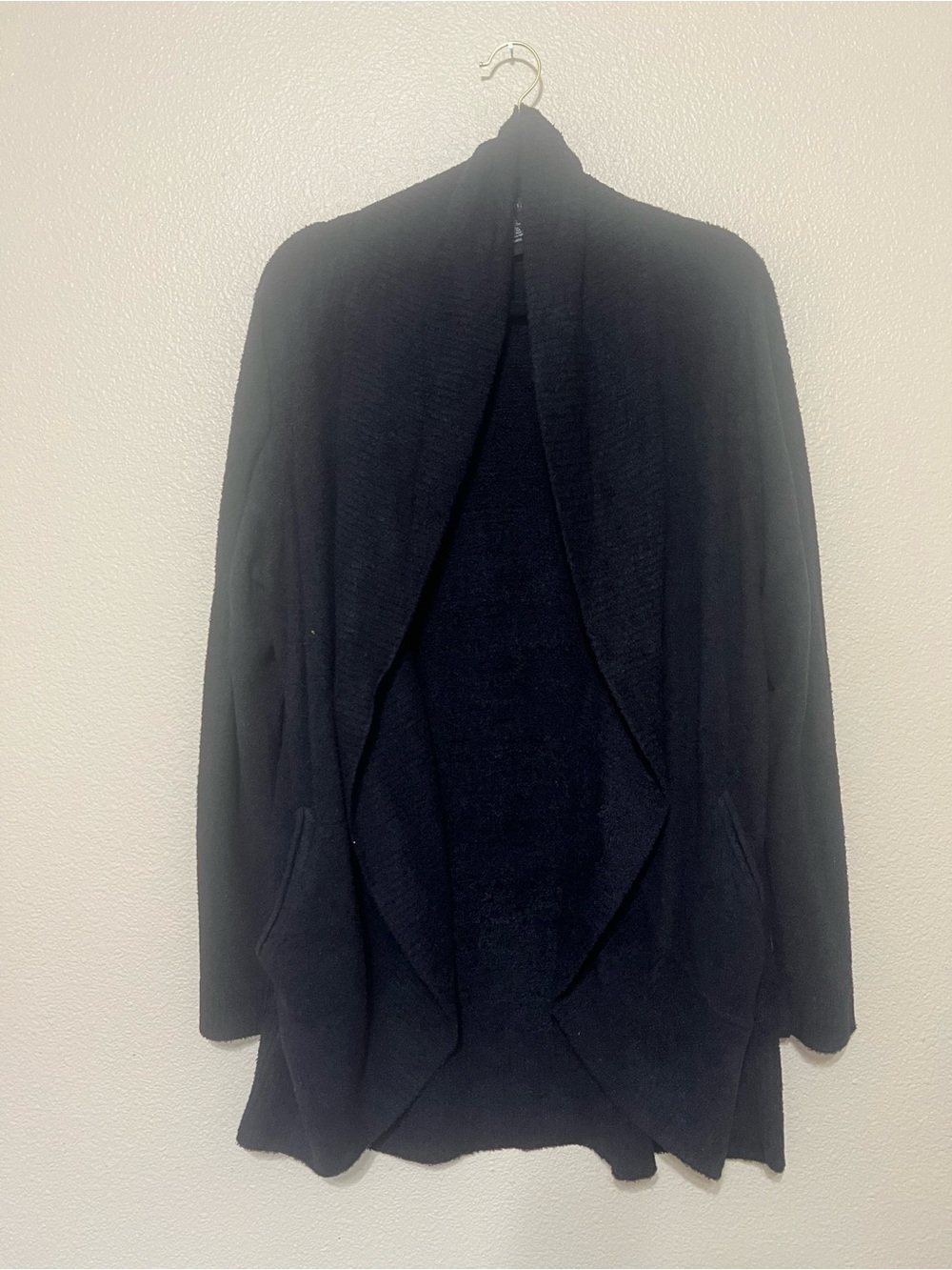 Cozy Open-Front Black Women's Cardigan Sweater